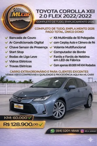 Toyota Corolla XEI 2.0 Flex 16V Aut. 2022