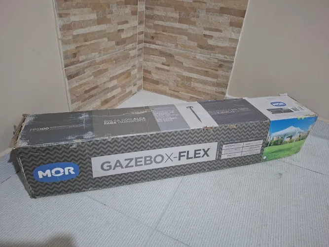 Tenda sanfonada Gazebo x-flex 3x3 cor branca MOR