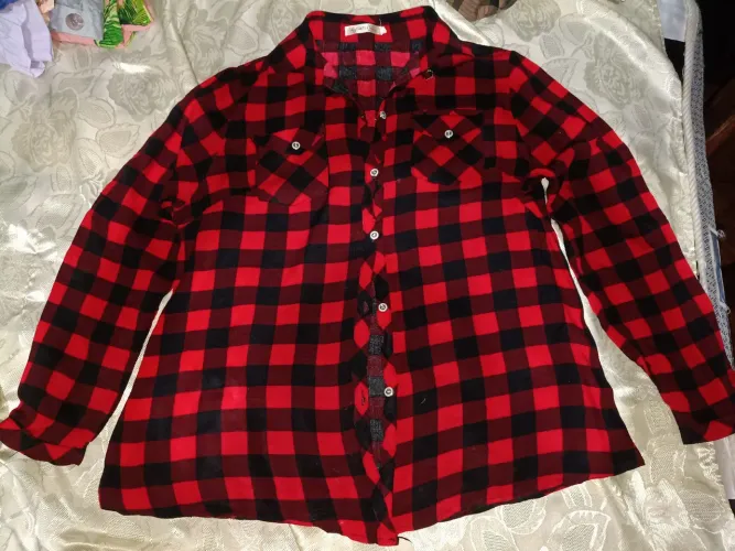 Camisa xadrez de manga comprida