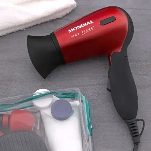 Secador de cabelo Mondial SC-10 vermelho mini bivolt para viagem Novo