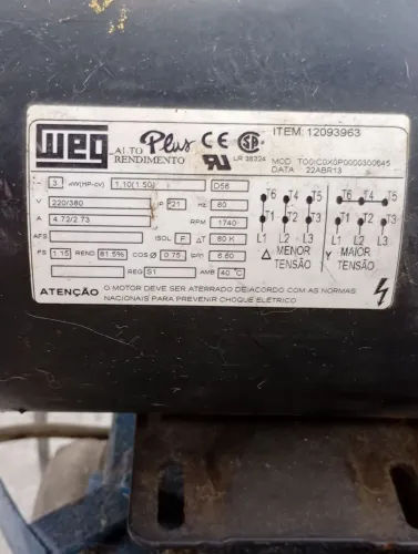 Motor weg 3hps trifásico 