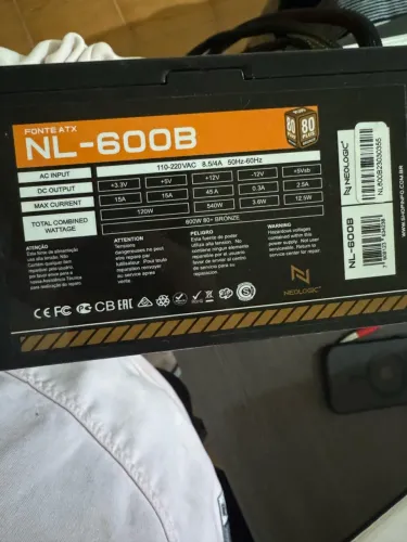 Fonte ATX Neologic NL-600B 600W 80 Plus Bronze