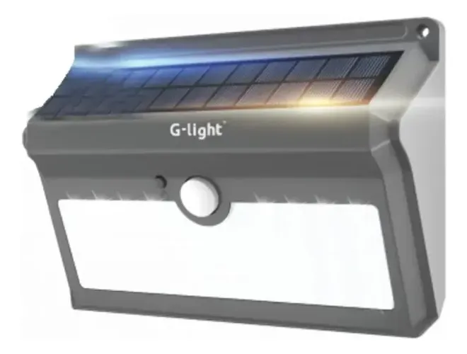 Arandela De Led Solar 1w 6500k Ip65 Glight Com Recarga Solar