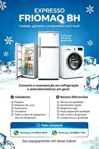 Conserto de geladeiras, freezers e máquinas de lavar em geral!!!
