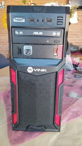 Gabinete GAMER ViniK + Ventoinha grande vermelho LED+ leitor DVD ASUS.