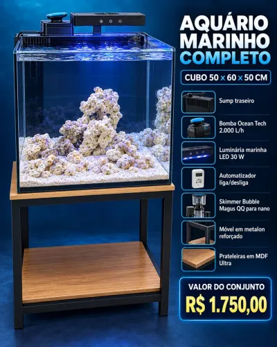 Aquário cubo 50x60x50 c/ com móvel