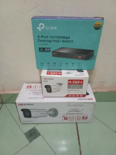 Câmeras hikvision e switch POE tp- link