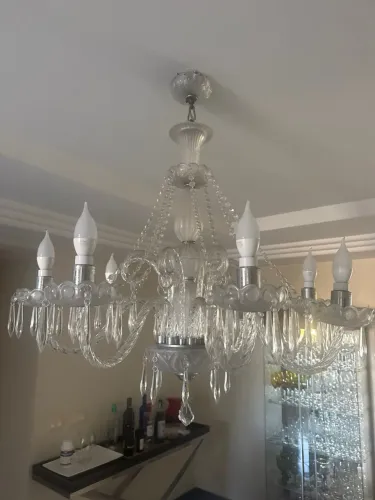 Lustre com 6 lâmpadas em gota