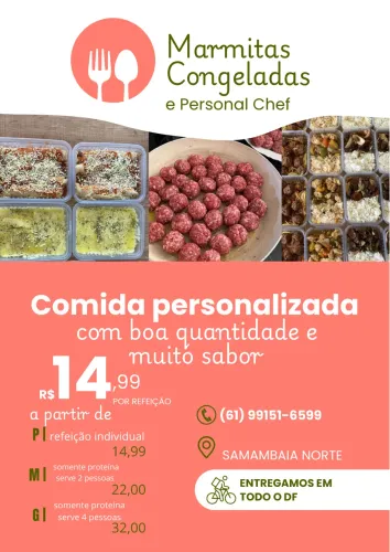 COZINHEIRA / PERSONAL CHEF/ MARMITAS CONGELADAS 