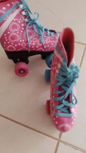 Patins Soy Luna Quad/4 rodas Rosa e Azul.