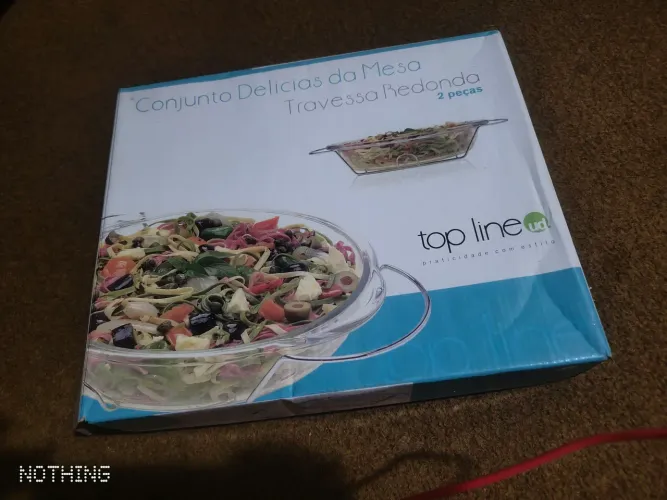 Conjunto Delícias da Mesa Top Line (Travessa de Vidro + Suporte) - NOVO