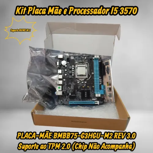 PLACA-MÃE BMBB75-G3HGU-M2 REV 3.0 + Processador I5 3570