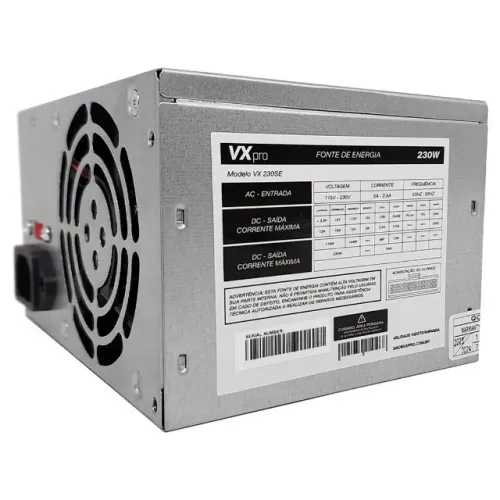 Fonte ATX VXPRO VX230SE 230W Bivolt Manual 24 Pinos SATA Molex para PC Computador Gabinete
