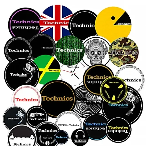 par de feltros technics dj slipmat toca discos