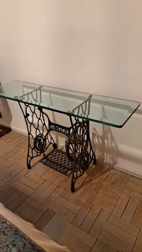 Aparador vintage tampo cristal 19 mm bisote
