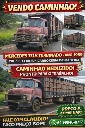 Caminhão Mercedes Benz, gaiola boiadeiro 