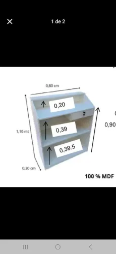 Balcão para comércio 0,90 L x 1,10 A x 0,40 P