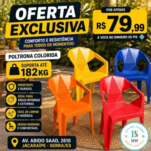 CADEIRA POLTRONA PLÁSTICA 182KG