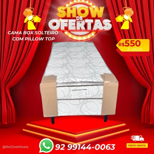 Cama Box solteiro com pillow top