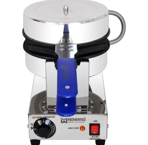 Máquina de Waffes Antiaderente + suporte duplo de Inox