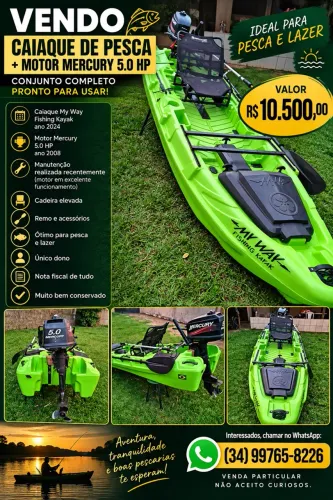 ? CAIAQUE DE PESCA + MOTOR MERCURY 5.0 HP