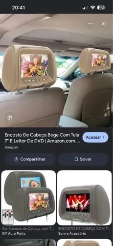 Par de dvd encosto de cabeça