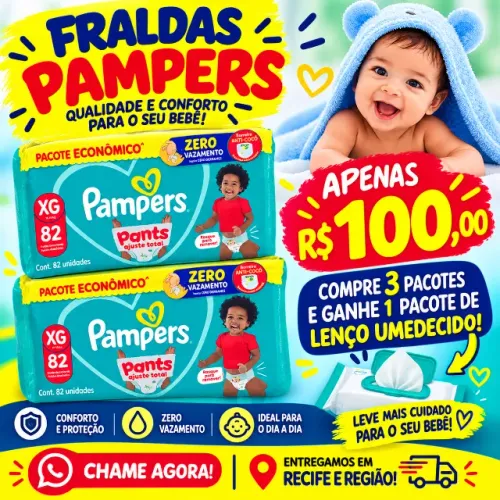 Fraldas Pampers Pants Shortinho Promoção