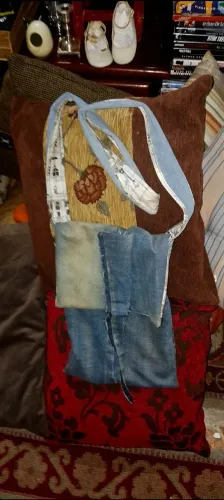 bolsa de ombro jeans artesanal decorada