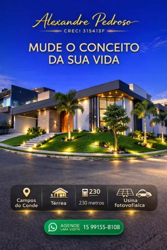 Casa Térrea Exclusiva - Automação, Energia Solar e Lazer Integrado - Campos do Conde