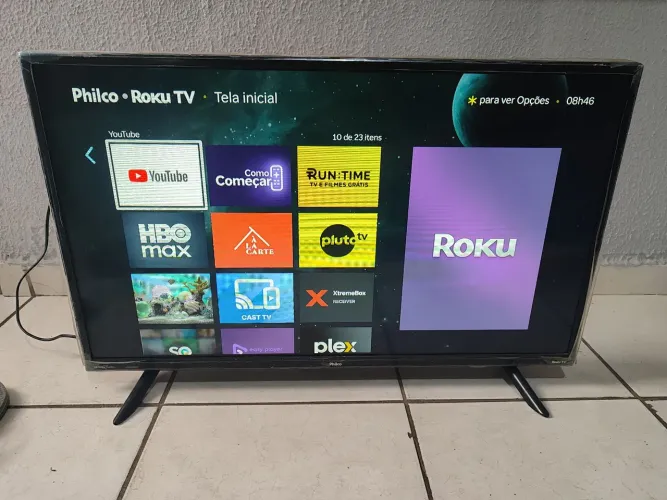 Tv SMART Philco Roku 32 polegadas funcionando