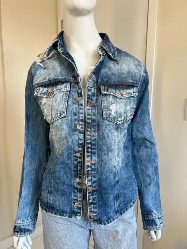 Jaqueta Jeans Feminina Ziann GG Destroyed