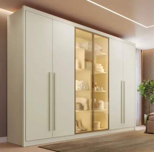 Armário Premium Seis Portas Off White