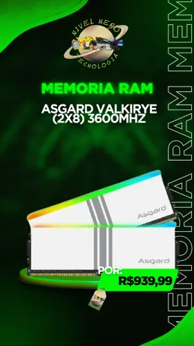 MEMORIA RAM ASGARD 3600MHZ 2 PENTES DE 8GB