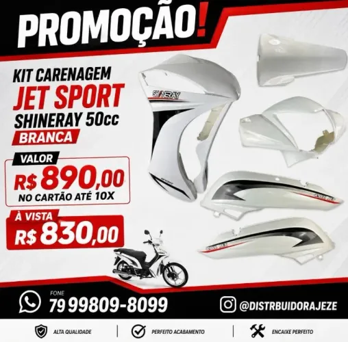 Kit carenagem jet sport Shineray 50cc branca