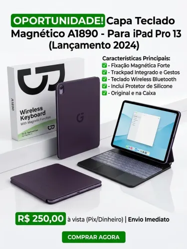 ? CAPA COM TECLADO MAGNÉTICO A1890 PARA iPad Pro 13? ? NOVA NA CAIXA!