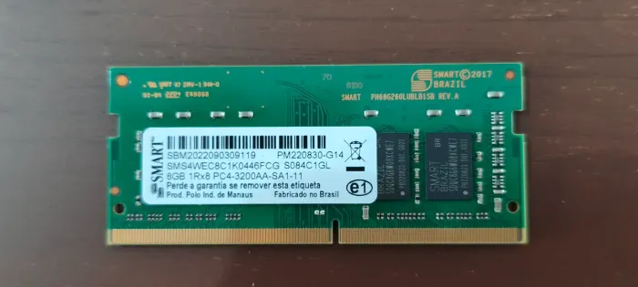 1 Memória RAM 8G ddr4 3200 MHz para notebook
