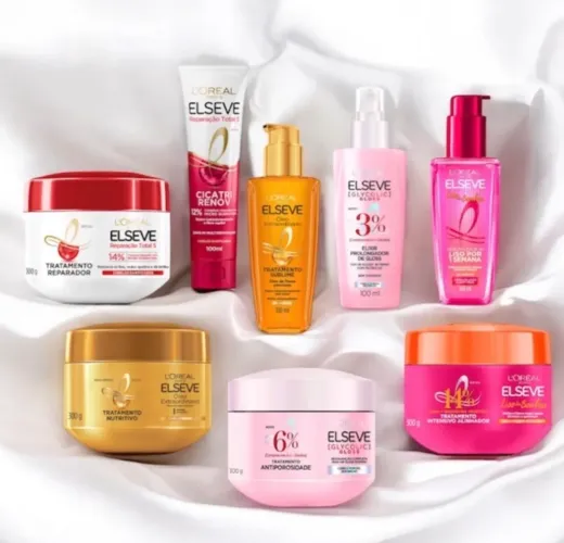 kit com 8 produtos de cabelo elseve 