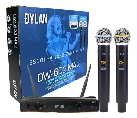 Microfone Sem Fio Dylan Dw-602 Max