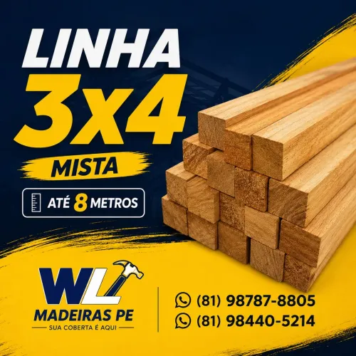 Linha 3x4 Mista para Coberta - Direto da madeireira!