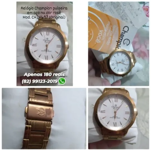Relógio Champion Mod. CH24697 Pulseira em Aço na cor rosê (Original)