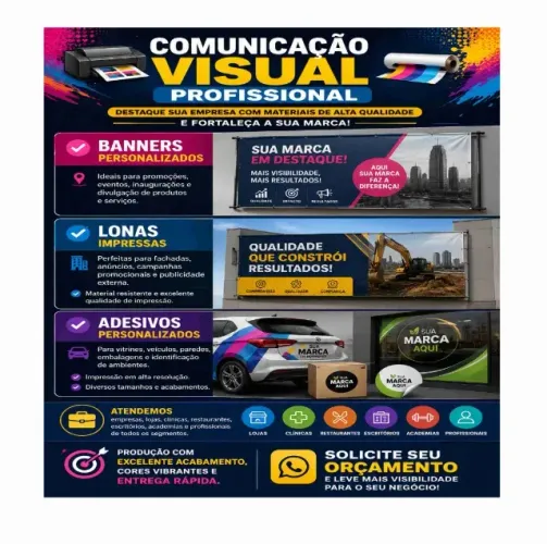 Banner, lona e adesivos personalizados