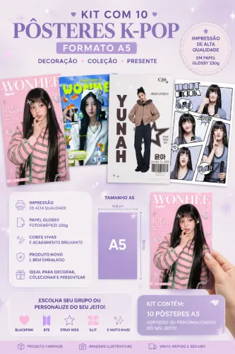 Kit 10 Pôsteres KPOP A5 | ILLIT
