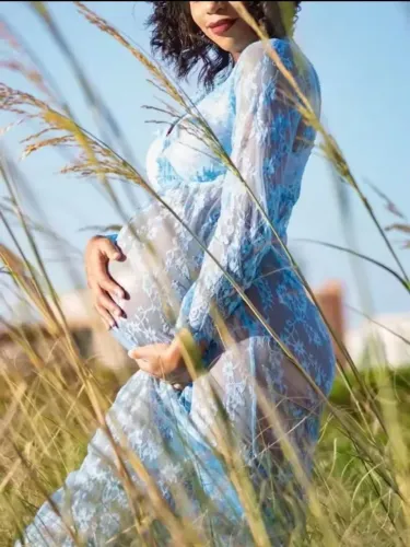 Vestido Renda para Fotos Gestantes Saída de Praia Sobreposição