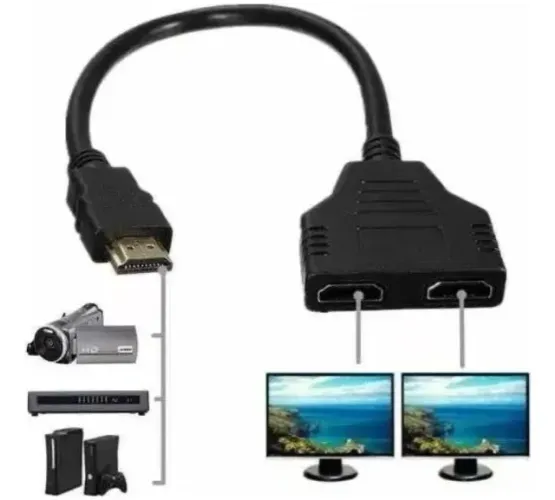Divisor E Duplicador 1 Hdmi Macho Para 2 Hdmi Fêmea Arduino Automação COD-CP904 