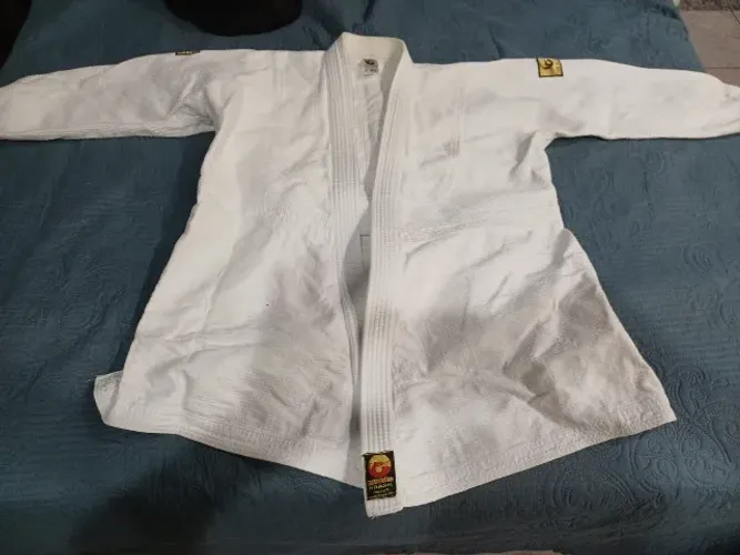 Kimono A2 Judô Gold Ippon Dragão Branco Reforçado