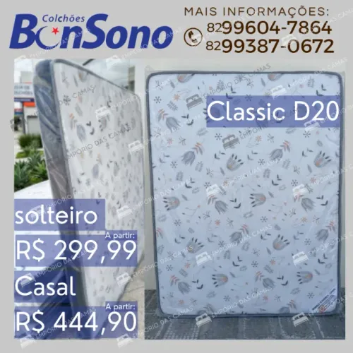 Colchão D20 solteiro ou casal Bonsono 12cm a 17cm de altura consulte com um vendedor. 