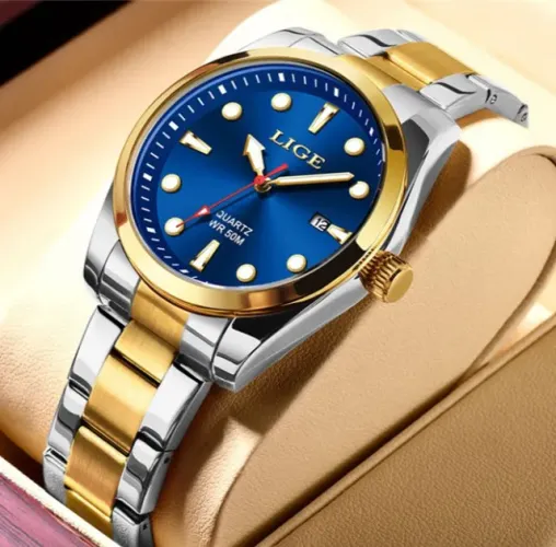 Relógio Gold Blue