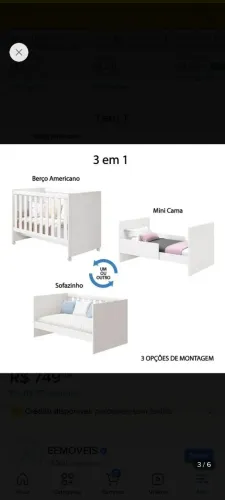 Berço 3 em 1
