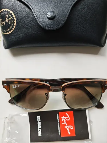 Óculos Ray-Ban original RB4190 Clubmaster Square Original Polarizado 52-19 Havana