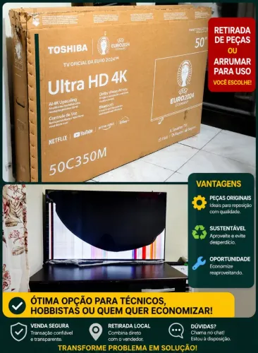 Tv Toshiba 55 polegadas,com tela quebrada.( Mais em perfeitas condições fora isso)